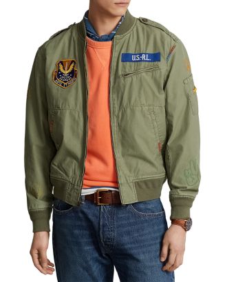 Polo Ralph Lauren Embroidered Twill Full Zip Bomber Jacket | Bloomingdale's