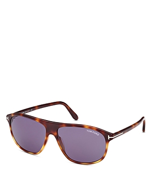 Tom Ford Prescott D-frame Acetate Sunglasses In Havana/blue Solid