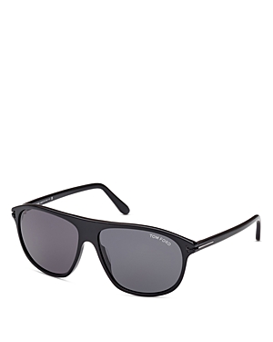 Tom Ford 60mm Square Sunglasses In Black/gray Solid