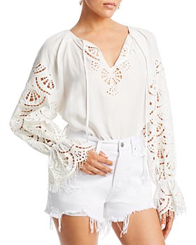 Marc Jacobs All-Over Embroidered Eyelet Collared Spring Shirt