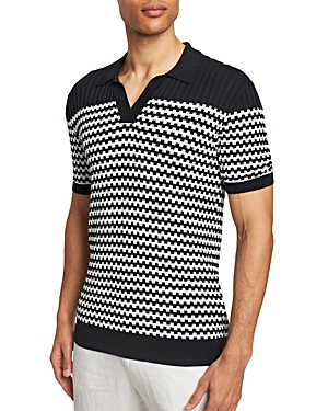 orlebar brown canet tailored fit short sleeve ribbed polo sweater