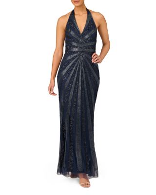 Robe Aidan Mattox Taille 2 - Couleur Marine - Neuf Sans étiquettes
