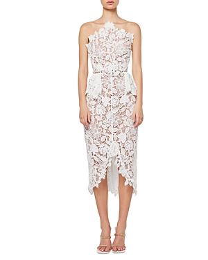Elliatt Women's Optics Floral Lace Peplum Dress In Ivory