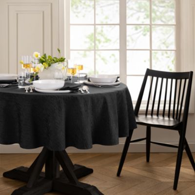 Continental Solid Texture Water and Stain Resistant Round Tablecloth, 90"