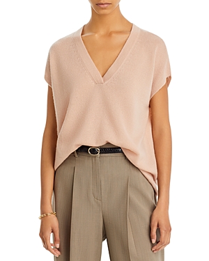 C By Bloomingdale's Cashmere Oversized Short Sleeve Cashmere Sweater - 100% Exclusive In Honey