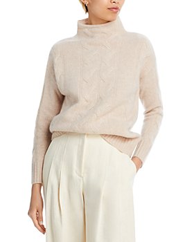 C by Bloomingdale's Cashmere - Mock Neck Cable Cashmere Sweater - 100% Exclusive