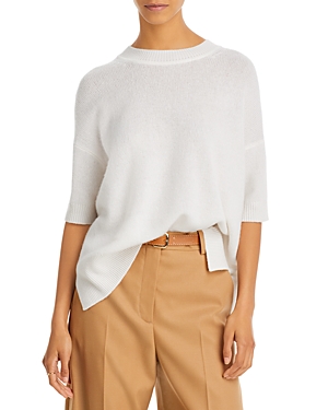 C By Bloomingdale's Short Sleeve Cashmere Sweater - 100% Exclusive In Ivory