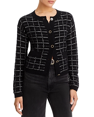 C By Bloomingdale's Cashmere Tweed Novelty Button Cashmere Cardigan - 100% Exclusive In Black
