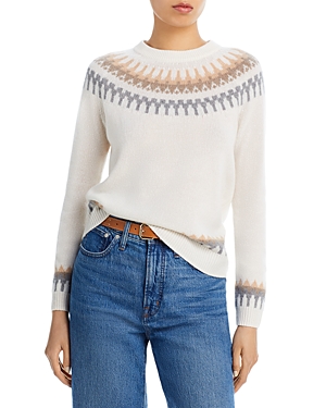 C By Bloomingdale's Cashmere Fair Isle Crewneck Cashmere Sweater - 100% Exclusive In Ivory