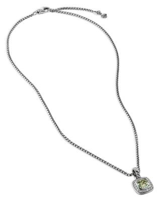 Petite Albion Pendant with Colored Gemstone & Diamonds on Chain