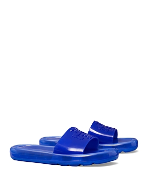 Tory Burch Bubble Jelly Slide Sandal In Blue Dahlia
