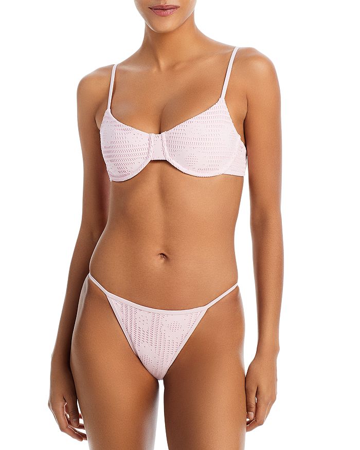 Public Desire zip front bikini top in multi