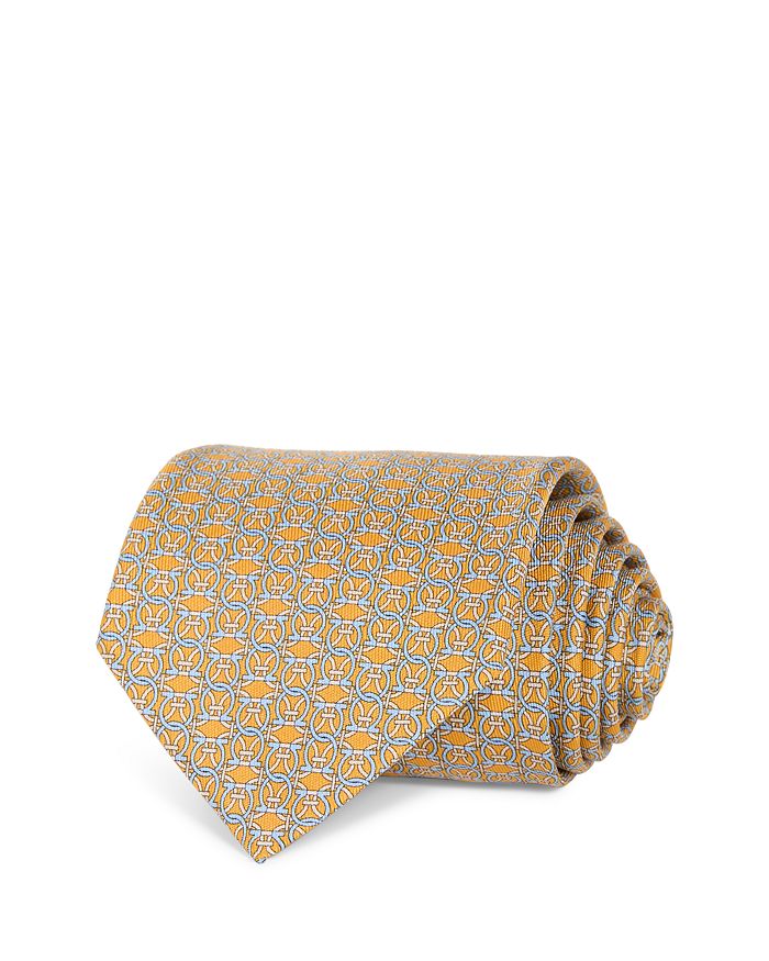 gancini print silk tie