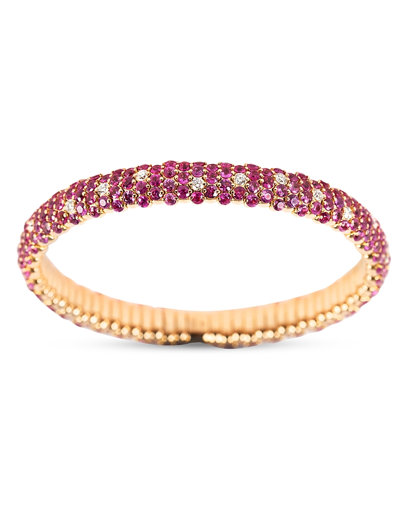 Zydo Women's Stretch 18k Rose Gold, Ruby, & 0.87 Tcw Diamond Bracelet In Pink/rose Gold