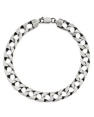 Sterling Silver Oxidized Square Curb Bracelet