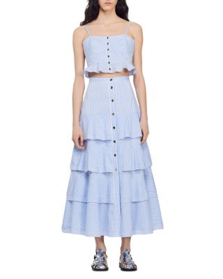 chinese dress ladies Nara Two-Tone Knit Maxi Dress Navy Blue
