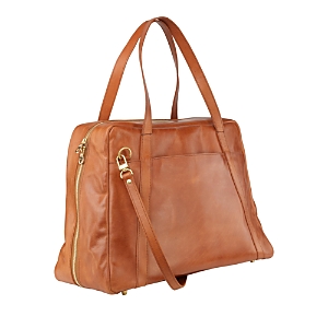 To The Market Parker Clay Taytu Leather Travel Weekender Bag In Rust Brown