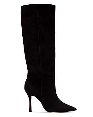 Shop Larroude Women's Kate Pointed Toe Tall High Heel Boots In Black