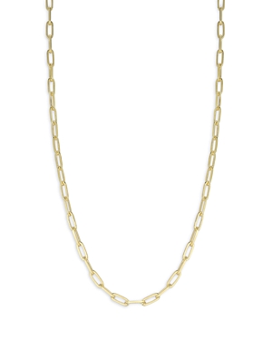 18K Gold Plated Sterling Silver Paperclip Chain Necklace, 24