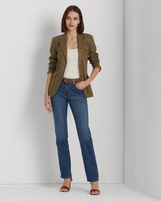 Mid-Rise Straight Jeans in Ocean Blue