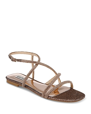 BADGLEY MISCHKA WOMEN'S IVIE EMBELLISHED STRAPPY FLAT SANDALS
