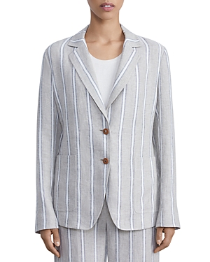 Lafayette 148 Linen Notched Collar Blazer In Sandstone