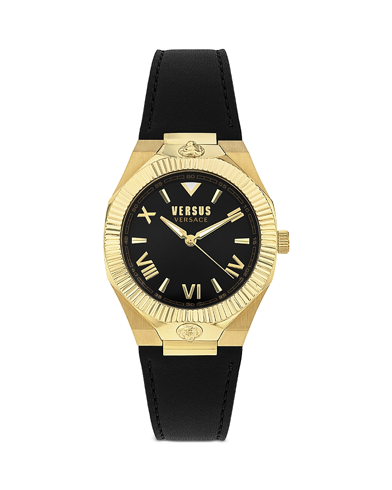 Versus Women's Three-hand Quartz Echo Park Black Leather Strap 36mm In Black