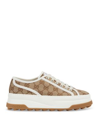 スニーカー Gucci Original Gg Canvas Flatform Sneakers Women's GG sneaker in beige and ebony Original GG | GUCCI® US