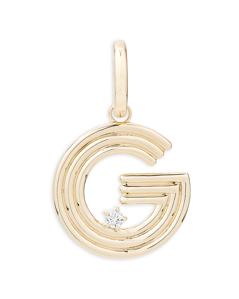 ADINA REYTER 14K YELLOW GOLD GROOVY DIAMOND INITIAL PENDANT