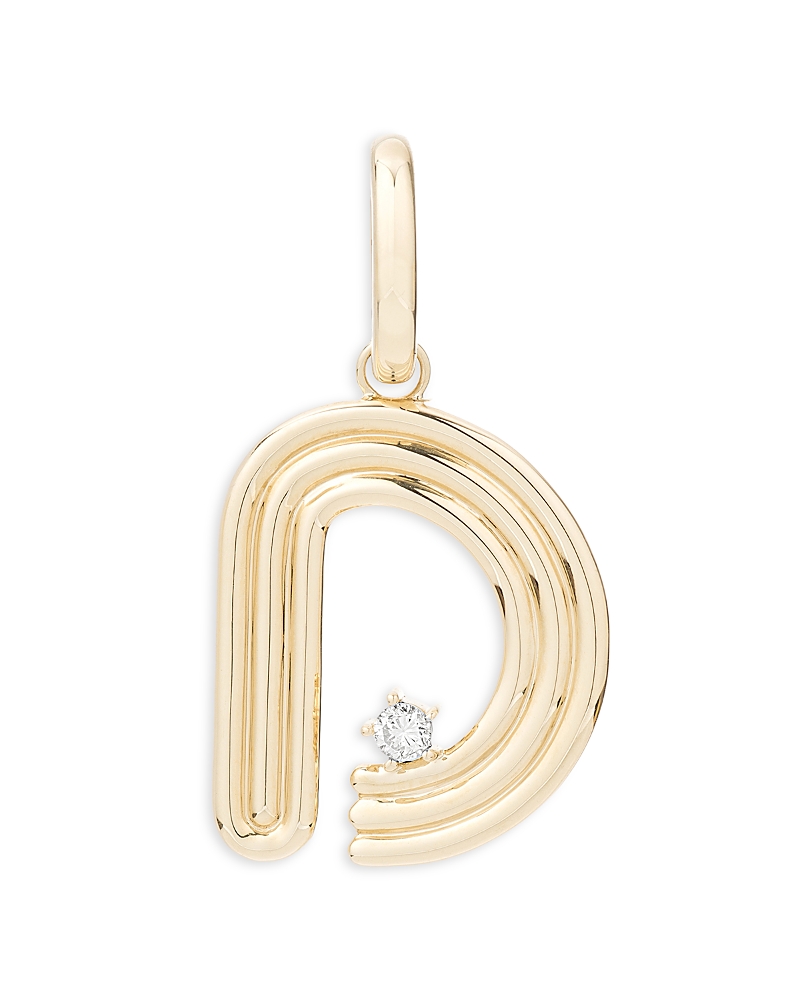 ADINA REYTER 14K YELLOW GOLD GROOVY DIAMOND INITIAL PENDANT