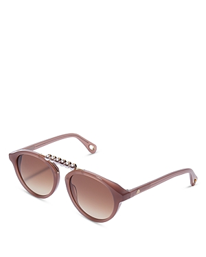 Lele Sadoughi Pearl Courtside Sunglasses, 50 Mm In Mauve/pink Gradient