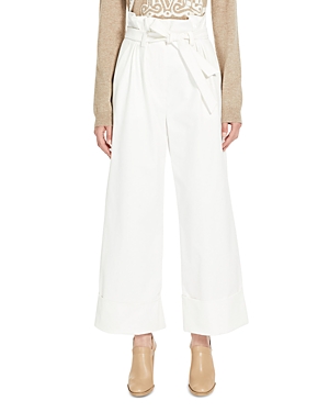 Max Mara Albore Stretch Cotton Crop Flare Trousers In Silk