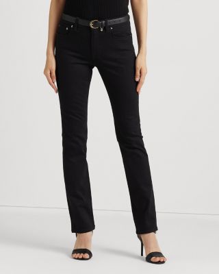 Mid Rise Straight Super Stretch Jeans in Black