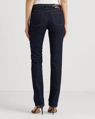 Mid-Rise Straight Jeans in Dark Rinse