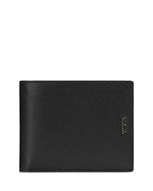 Tumi Global Leather Double Billfold In Black Smooth