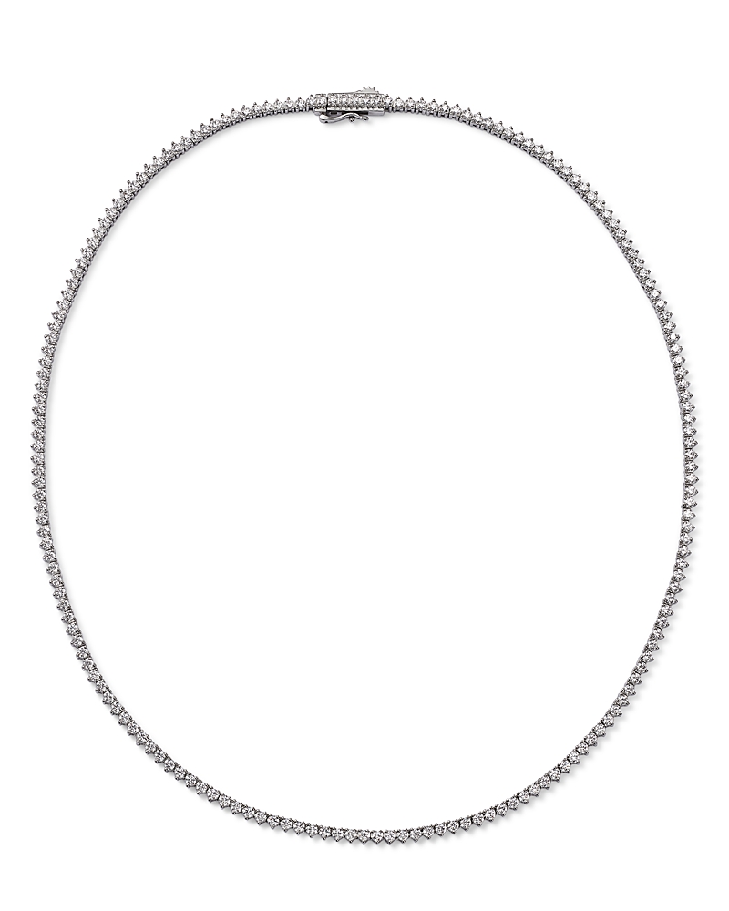 Bloomingdale's Fine Collection Certified Colorless Diamond Classic Tennis Necklace in 14K White Gold, 5.5 tcw