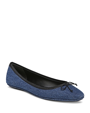 Shop Veronica Beard Women's Beatrix Slip On Bow Ballet Flats In Mountain Blue