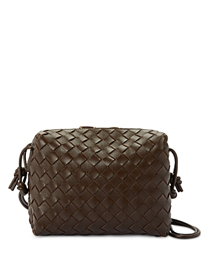 Bottega Veneta Small Loop Camera Intrecciato Leather Crossbody Bag In Light Brown/gold