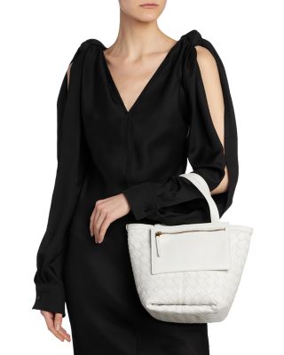 Small Flip Flap Intrecciato Leather Shoulder Bag