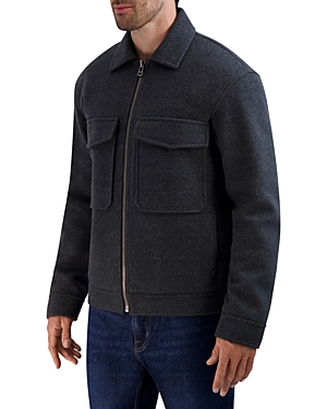 Shop Cole Haan Stretch Trucker Jacket In Charcoal