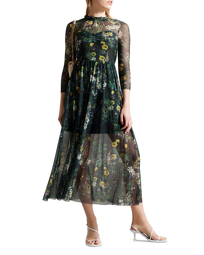 Ted Baker - Ilah Floral Print Mesh Midi Dress