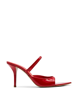 Gia Borghini Aimeline Patent Stiletto Slide Sandals In Red