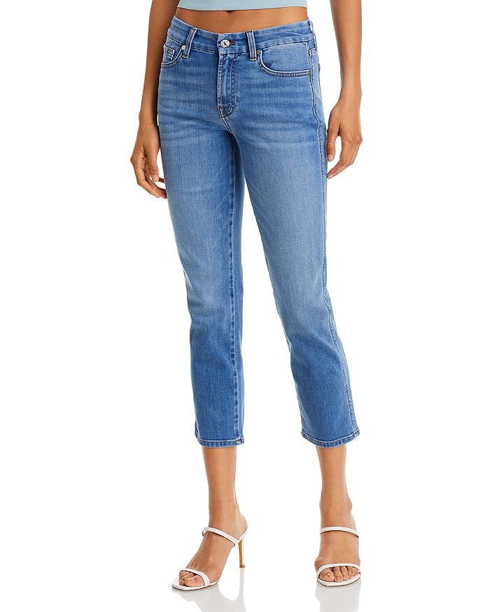 7 For All Mankind Kimmie High Rise Ankle Straight Jeans in Sapphire ...