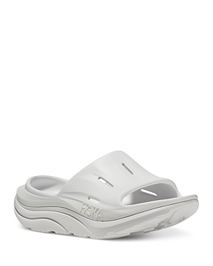 Shop Hoka Women's Ora Recovery 3 Slide Sandals In White/white