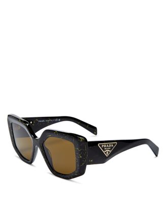 サングラス Prada Geometric Black Sunglasses With Iconic Triangle Detail Prada Geometric Black Sunglasses With Iconic Triangle Detail