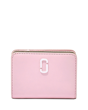 Marc Jacobs The J Marc Mini Compact Wallet In Bubblegum/nickel