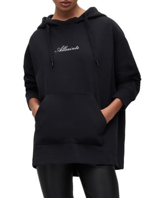 Sweat à capuche femme AllSaints L coton noir avec fermeture éclair