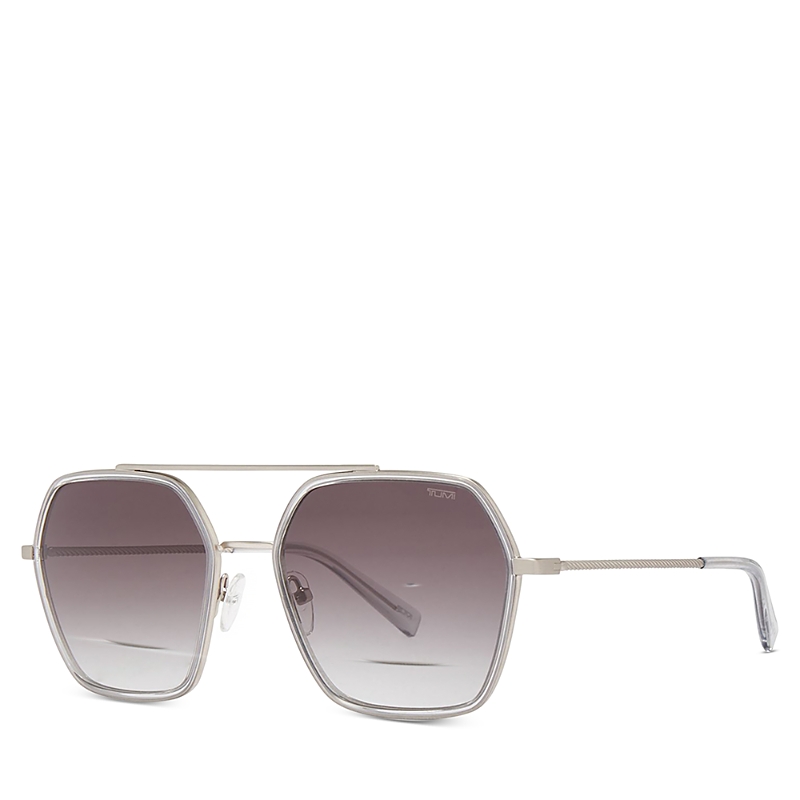 Tumi 510 Hexagon Double Bar Sunglasses, 56mm In Gray/purple Gradient