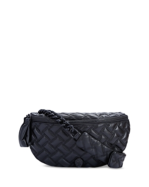 Shop Kurt Geiger Kensington Drench Small Leather Belt Bag In Black