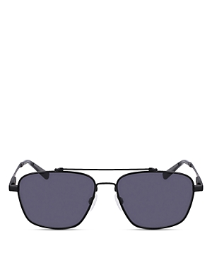 Shop Shinola Runwell Navigator Sunglasses, 57mm In Black/gray Solid